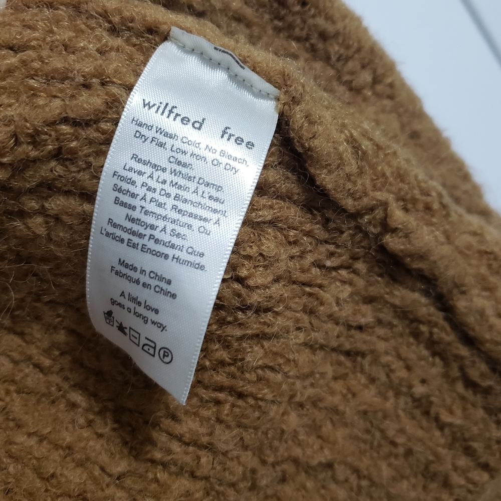 WILFRED FREE ARITZIA Brown Marilyn Cropped Alpaca Sweater - Picture 9 of 12